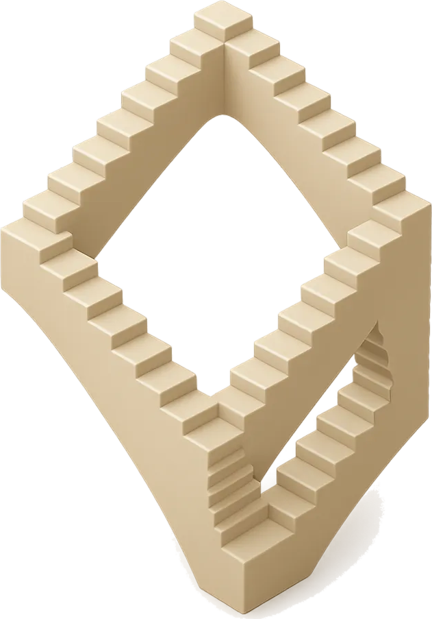 An impossible staircase looping back on itself