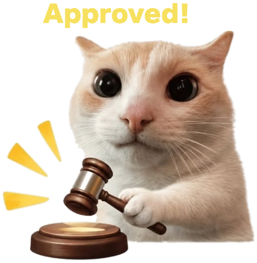 Cat striking a gavel. Step three: make a study plan